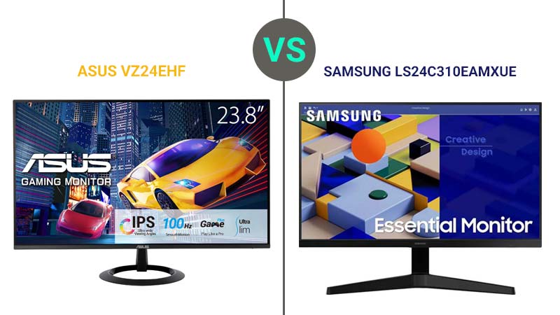مانیتور 24 اینچ سامسونگ مدل SAMSUNG LS24C310EAMXUE در مقابل ASUS VZ24EHF