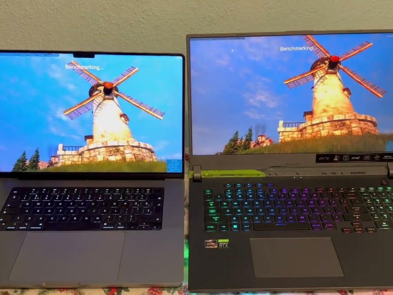 مقایسه لپ‌تاپ گیمینگ ایسوس ROG Strix با مک‌بوک پرو 16 اپل