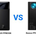 مقایسه پاو‌ربانک باسئوس PPLG-A01 با مدل PPBD30K|توان 20 واتی متعادل در PPBD30K|قدرت 65 واتی در PPLG-A01|طراحی PPBD30K|پورت‌های PPLG-A01